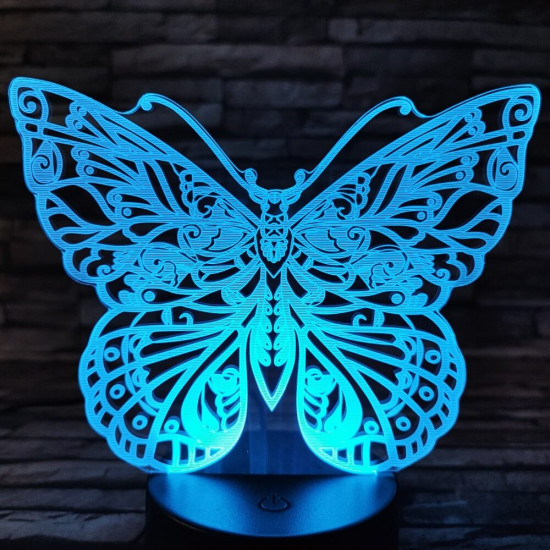Pillangó 2 7 színű 3D led lámpa 