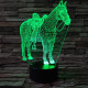 Ló nyereggel 7 Színű 3D led lámpa