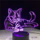 Fekvő Cica 3D led lámpa