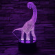 Brachiosaurus 7 színű 3D led lámpa