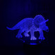 Triceratops dinó 7 színű 3D led lámpa