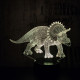 Triceratops dinó 7 színű 3D led lámpa