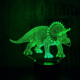 Triceratops dinó 7 színű 3D led lámpa