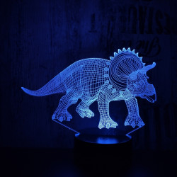 Triceratops dinó 7 színű 3D led lámpa
