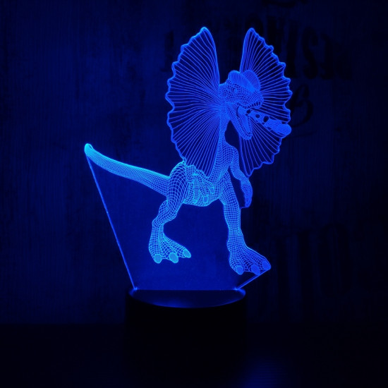 Dilophosaurus 7 színű 3D led lámpa