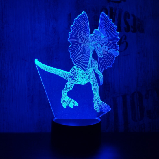 Dilophosaurus 7 színű 3D led lámpa
