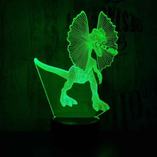 Dilophosaurus 7 színű 3D led lámpa