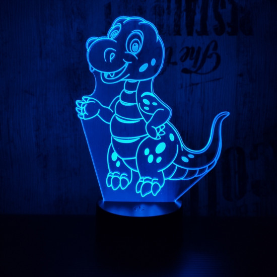 Kicsi dinó 7 színű 3D led lámpa