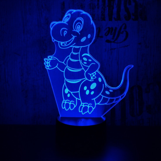 Kicsi dinó 7 színű 3D led lámpa