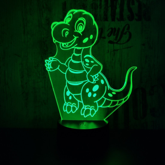 Kicsi dinó 7 színű 3D led lámpa