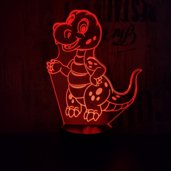 Kicsi dinó 7 színű 3D led lámpa