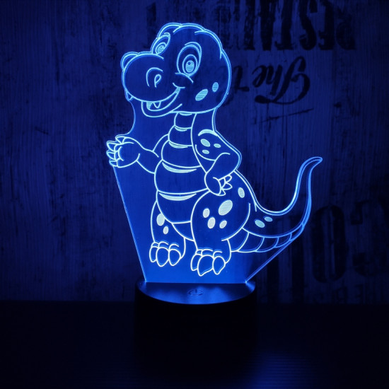 Kicsi dinó 7 színű 3D led lámpa