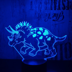 Triceratops 7 színű 3D led lámpa