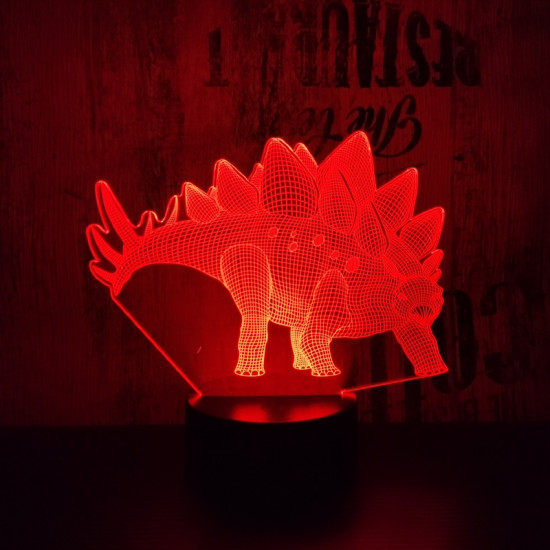 Stegosaurus 7 színű 3D led lámpa