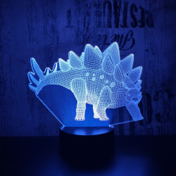 Stegosaurus 7 színű 3D led lámpa
