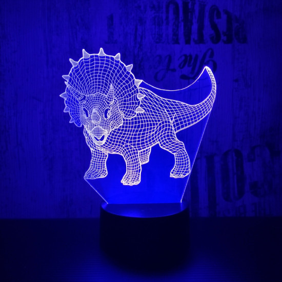 Triceratops 2 7 színű d lámpa