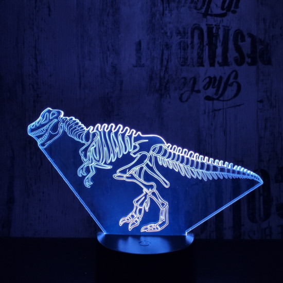 Dinó csontváz 7 színű 3D led lámpa