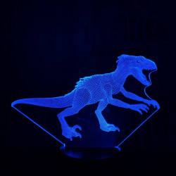 Indoraptor  7 színű  3D led lámpa