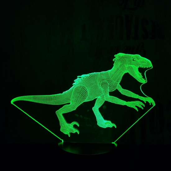 Indoraptor  7 színű  3D led lámpa