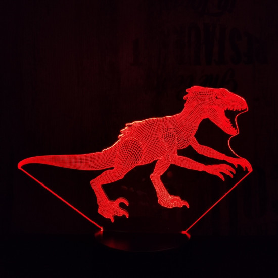 Indoraptor  7 színű  3D led lámpa