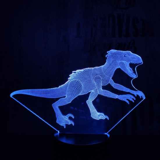 Indoraptor  7 színű  3D led lámpa