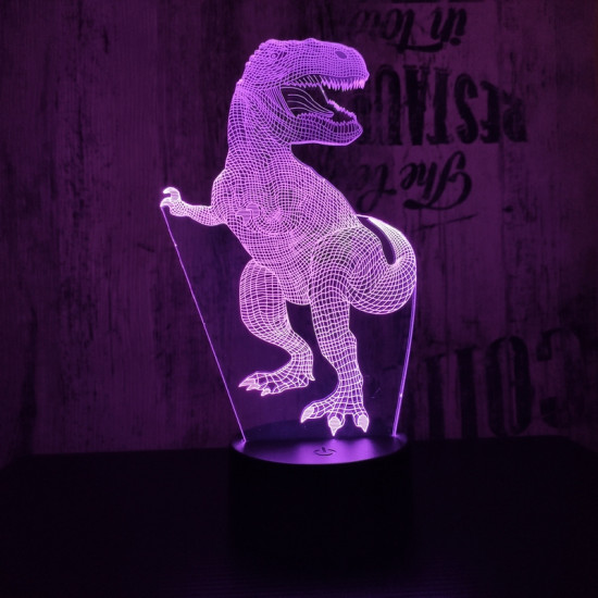 T-Rex 7 7 színű 3D led lámpa