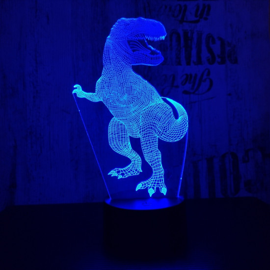 T-Rex 7 7 színű 3D led lámpa