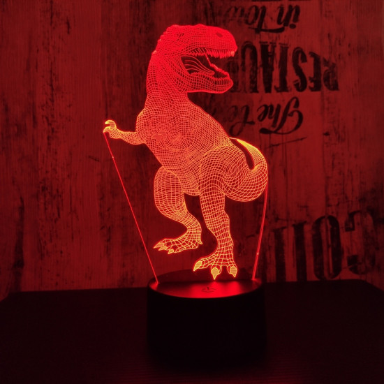 T-Rex 7 7 színű 3D led lámpa