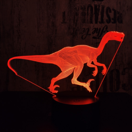 Halticosaurus 7 színű 3D led lámpa