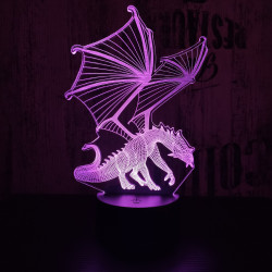 Sárkány 4 7 színű 3D led lámpa
