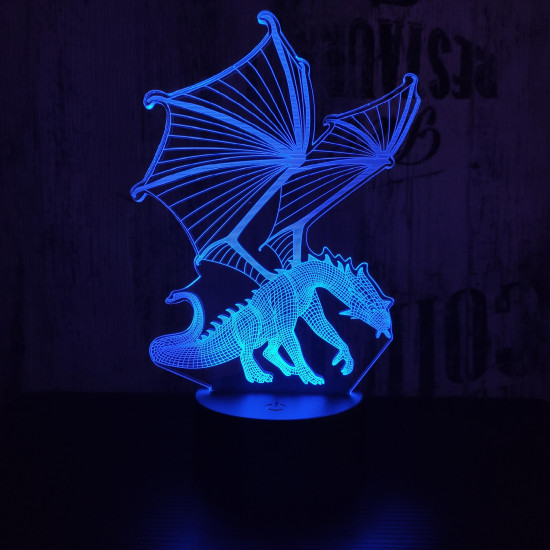 Sárkány 4 7 színű 3D led lámpa