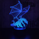 Sárkány 4 7 színű 3D led lámpa