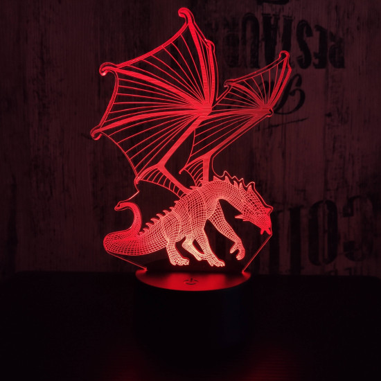 Sárkány 4 7 színű 3D led lámpa