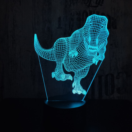 T-Rex 4 7 színű 3D led lámpa