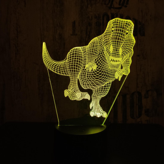 T-Rex 4 7 színű 3D led lámpa