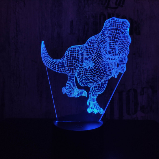 T-Rex 4 7 színű 3D led lámpa