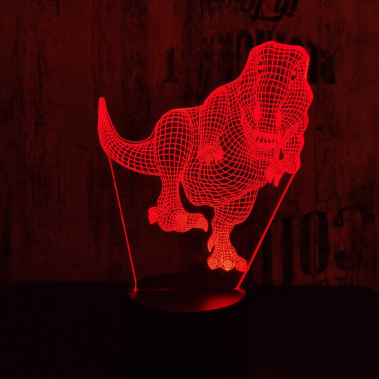 T-Rex 4 7 színű 3D led lámpa
