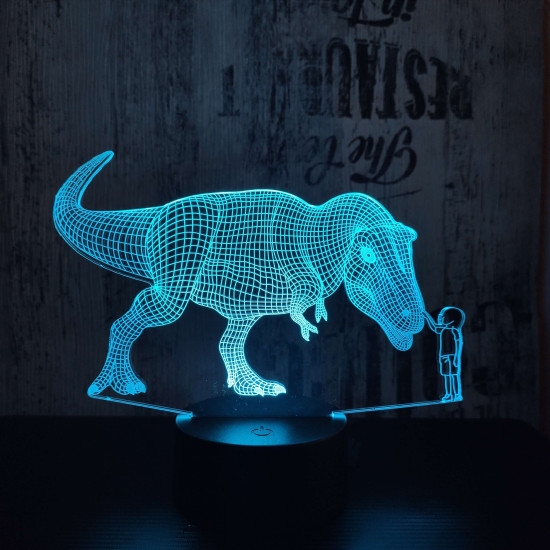 Szelidített T-rex 7 színű 3D led lámpa