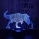 Szelidített T-rex 7 színű 3D led lámpa