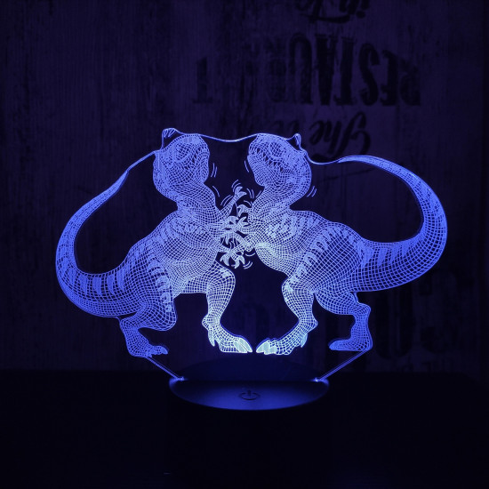 Dinók viadala 7 színű 3D led lámpa