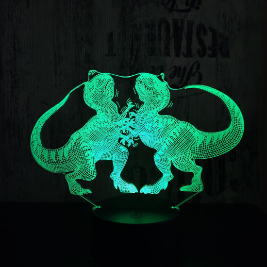 Dinók viadala 7 színű 3D led lámpa