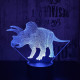 Triceratops 3 7 színű 3D led lámpa
