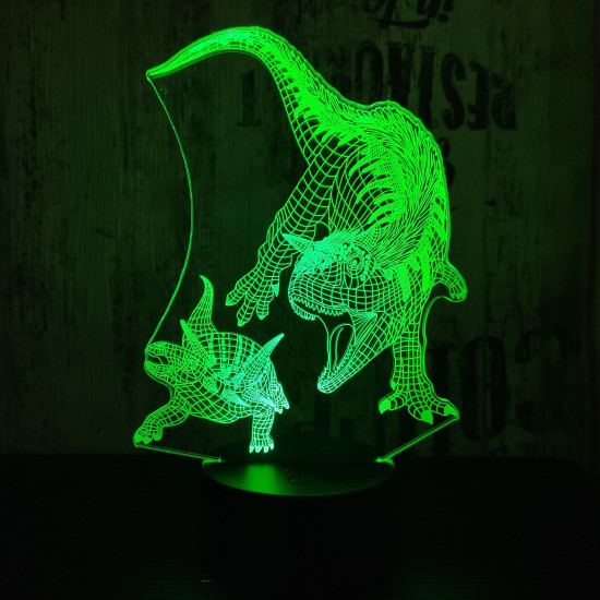 Carnotaurus vadászik  7 színű 3D led lámpa