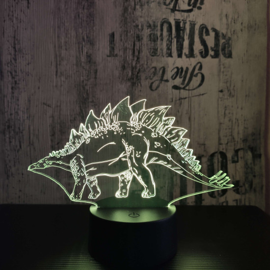 Stegosaurus 3 7 színű 3D led lámpa