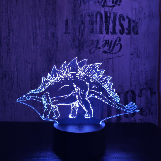 Stegosaurus 3 7 színű 3D led lámpa