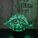 Stegosaurus 3 7 színű 3D led lámpa