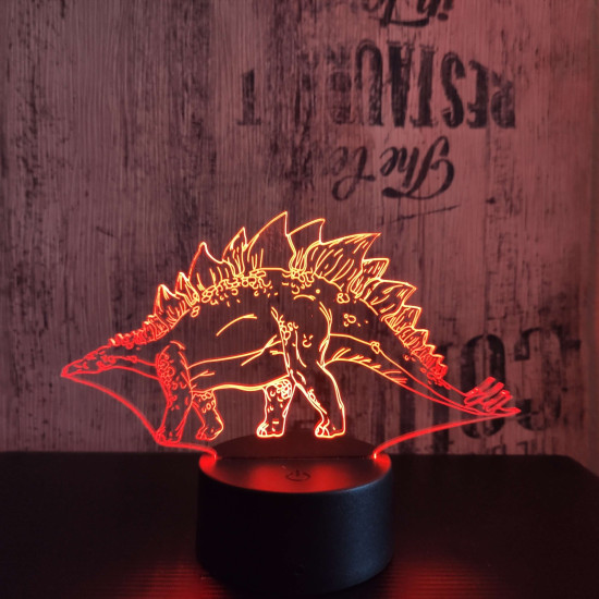 Stegosaurus 3 7 színű 3D led lámpa