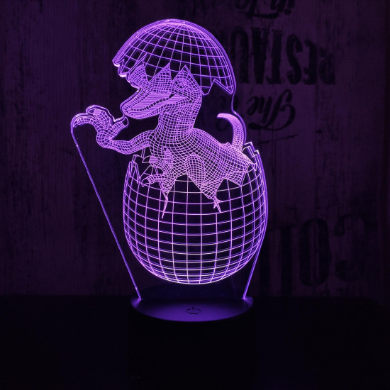 Velociraptor tojás 7 színű 3D led lámpa