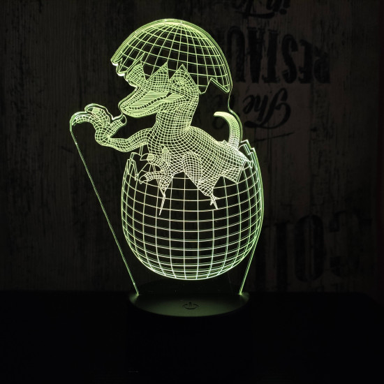 Velociraptor tojás 7 színű 3D led lámpa