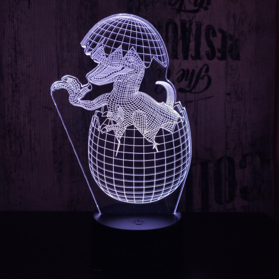 Velociraptor tojás 7 színű 3D led lámpa